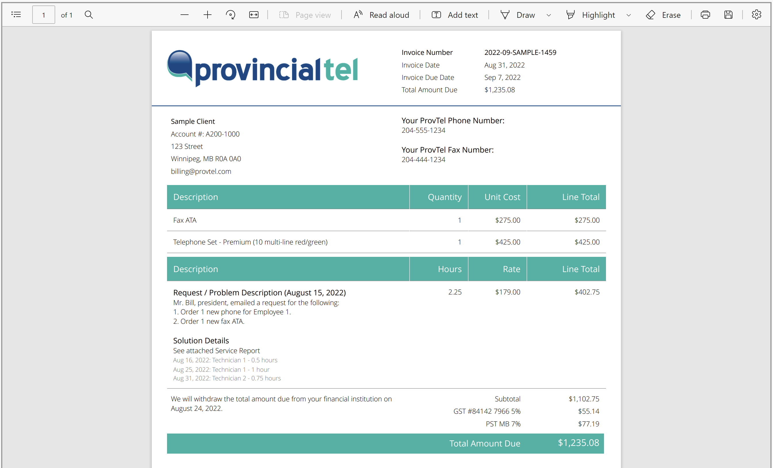 Client Portal - Invoice Viewer